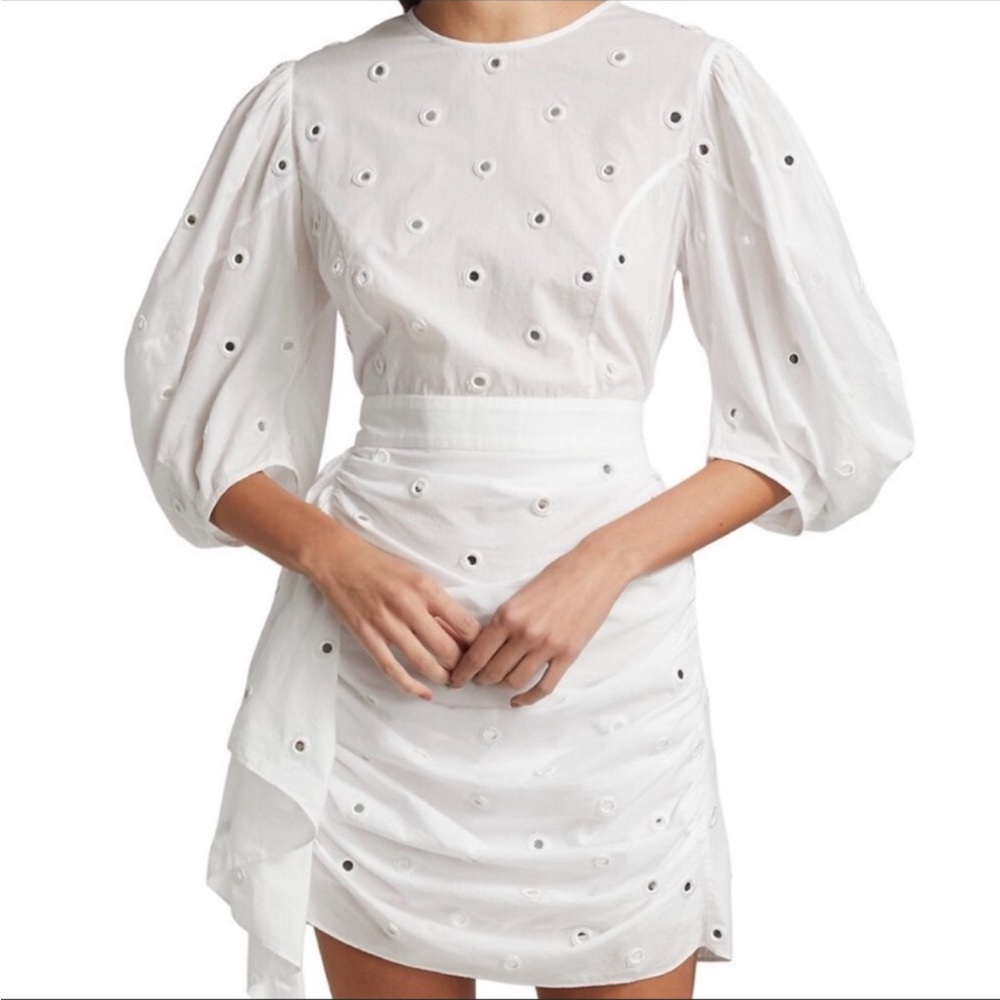rhode pia puff sleeve mirror dress
